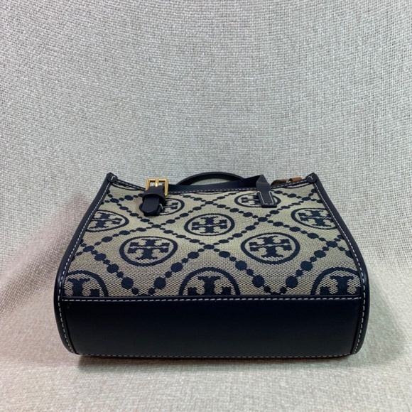 Tory Burch MINI Tory Navy T Monogram Jacquard Tote + Card Case - Picture 7 of 16